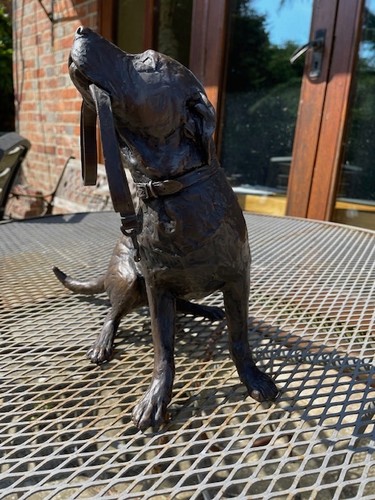 Quality heavy large ltd edition solid foundry cast bronze dog sculpture MSimpson - Picture 3 of 11