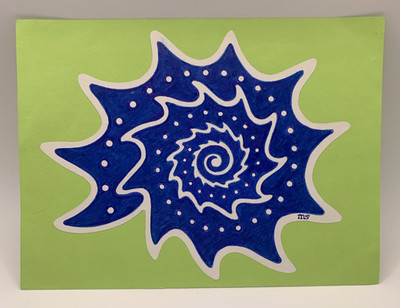 Martha Swanson Original Shell Greeting Card Art Folded Measurement 4.5'' x 6.25''