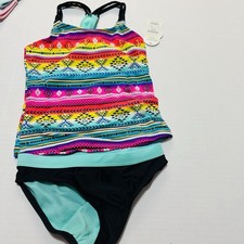 Girls XS 4 5 Tankini Swimsuit Aztec Print