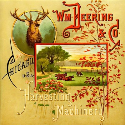 Wm. Deering & Co. Harvesting Machines Chicago New Sign 28'' Dia. Square USA STEEL