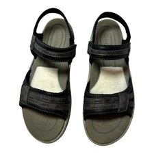 Orthofeet Women's Black/Gray Sandals Adjustable Straps Comfort Shoes Size 8.5-9