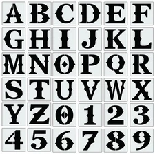 6 Inch Letter Stencils for Painting On Wood, 36pcs Alphabet Stencils Retro Le...
