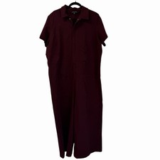 Universal Standard Kate Stretch Cotton Twill Black Cherry Jumpsuit Size 18-20