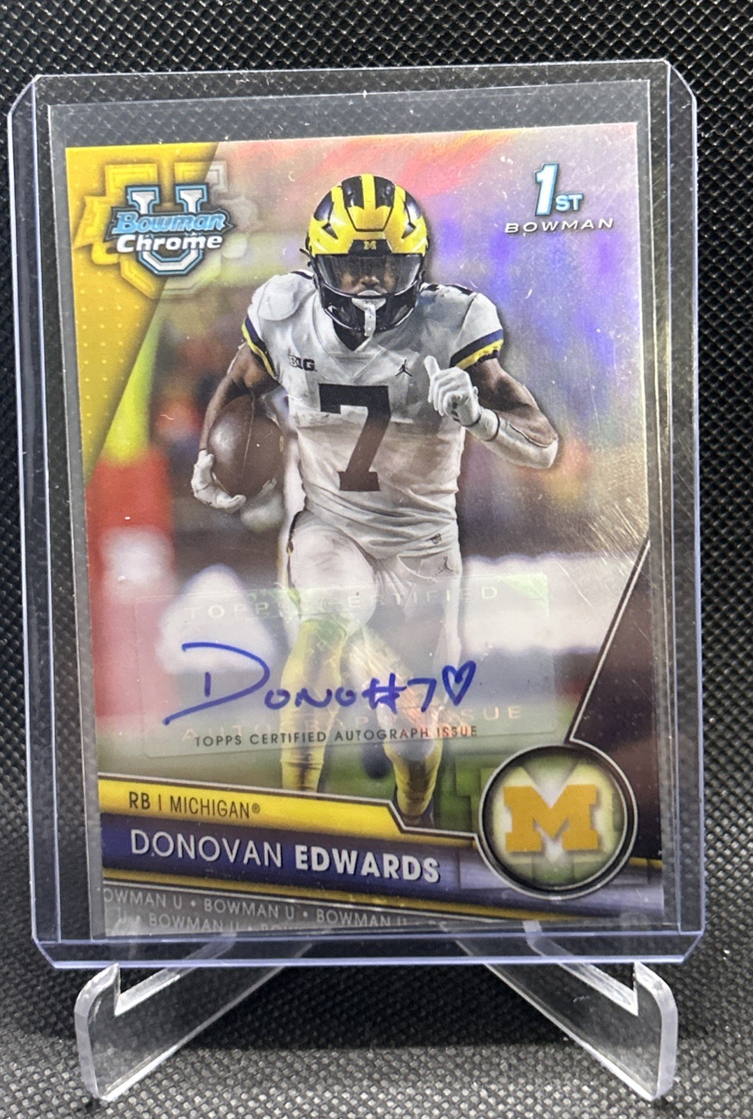 2023 Bowman U Chrome Donovan Edwards 1st Refractor Rookie Auto /499 MICHIGAN