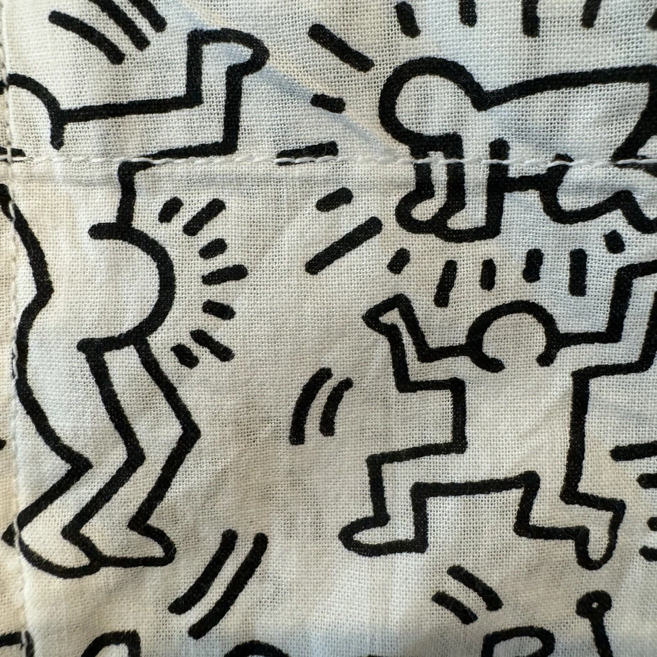 H&M x Keith Haring Men's M Shirt Black White Doodle Art Collar Button Up Rare - Image 2 of 4