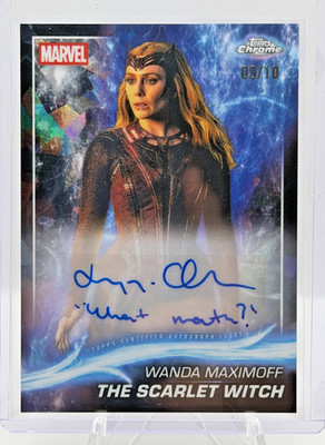 The Scarlet Witch Autograph/Inscription by Elizebeth Olsen Topps Chrome MCU