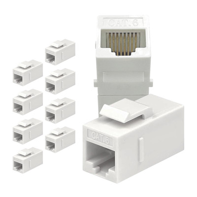 RJ45 Inline Coupler Cat7 Cat6 Cat5 Keystone Female Ethernet Connector 10 Pack