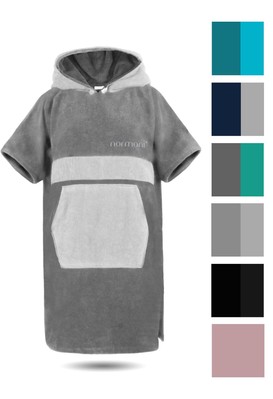 Surfer Poncho aus Baumwolle Frottee mit Kapuze 100% Baumwolle Frotteesohle warm