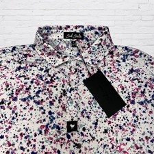 Bad Birdie Paint Splatter 3 Polo Shirt Golf Performance Mens Small NEW