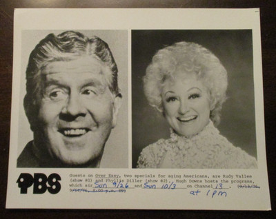 PRESS PROMO PHOTO TV SHOW OVER EASY RUDY VALLEE & PHYLLIS DILLER B&W 8X10 Z39