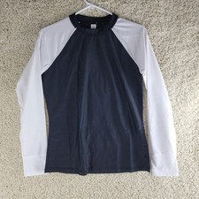 Women's SPF 50 Rash Guard Shirt Medium Black White UV Protection Top