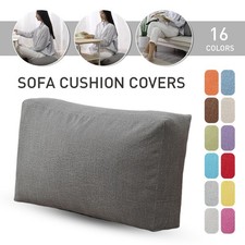Sofa Back Cushion Cover Linen Breathable Fabric Pillow Case Rectangular New