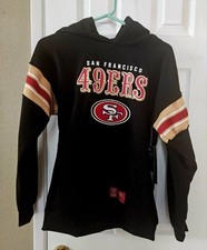 Authentic NFL San Francisco 49ERS Logo Black Hoodie Kids 18/20 80