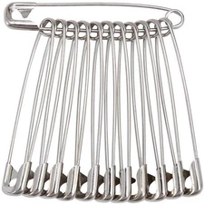 60PCS Large Safety Pins, Durable, Rust-Resistant Nickel Plated Steel Pins Size 4