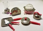 Vtg  Barbie Tyco 1995 Kitchen Littles Pots & Pans & Wind Up Mixer