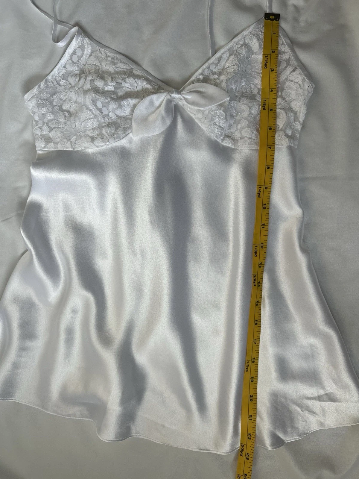 VALENTINO Camicia da notte vintage California Dynasty abito slip bianco medio pizzo civetta