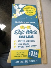 Mr Magoo General Electric 1961 cartoon store display space rocket ship SIGN #1