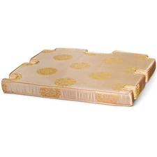 US SELLER - Gold Longevity Motif Chinese Silk Arm Chair Cushion