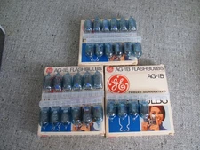 Lot of 3 Vintage GE General Electric AG-1B Flashbulbs -2 Full & 1 Partial Pkg