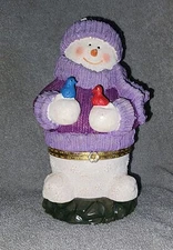 Hinged Snowman Trinket Box Christmas Holiday Jewelry Ring Container