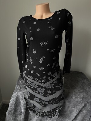LuLaRoe Debbie Dress Metallic Elegant Womens Size XS Black Silver Floral  Chevron | eBay