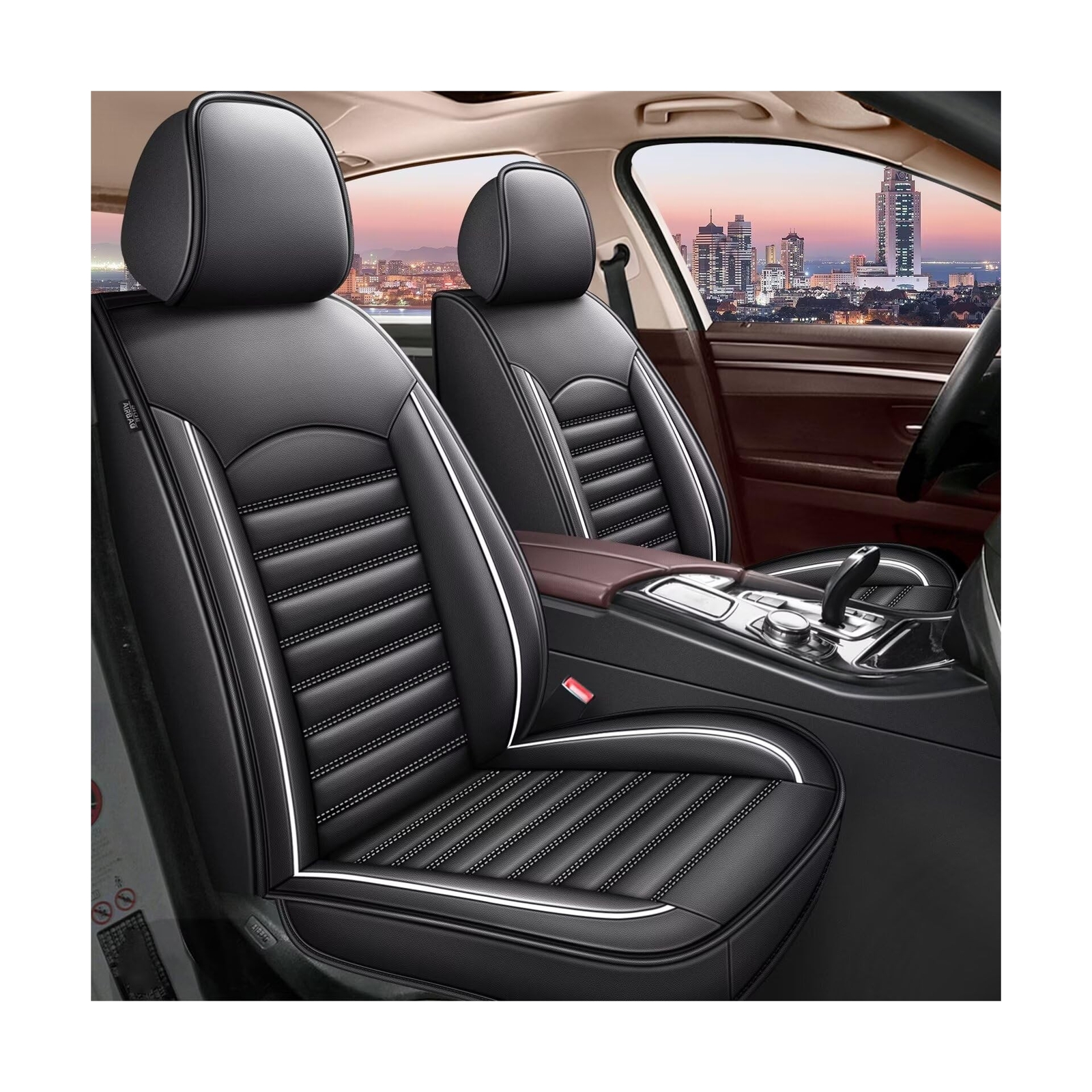 Car Seat Cover Fit for Jeep Cherokee 2014-2024 Faux Leather Full Set 5 Seats ...