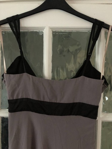 ladies dress KAREN MILLEN black & grey diamonte dtl knee length 100%silk size 12 - Picture 6 of 11