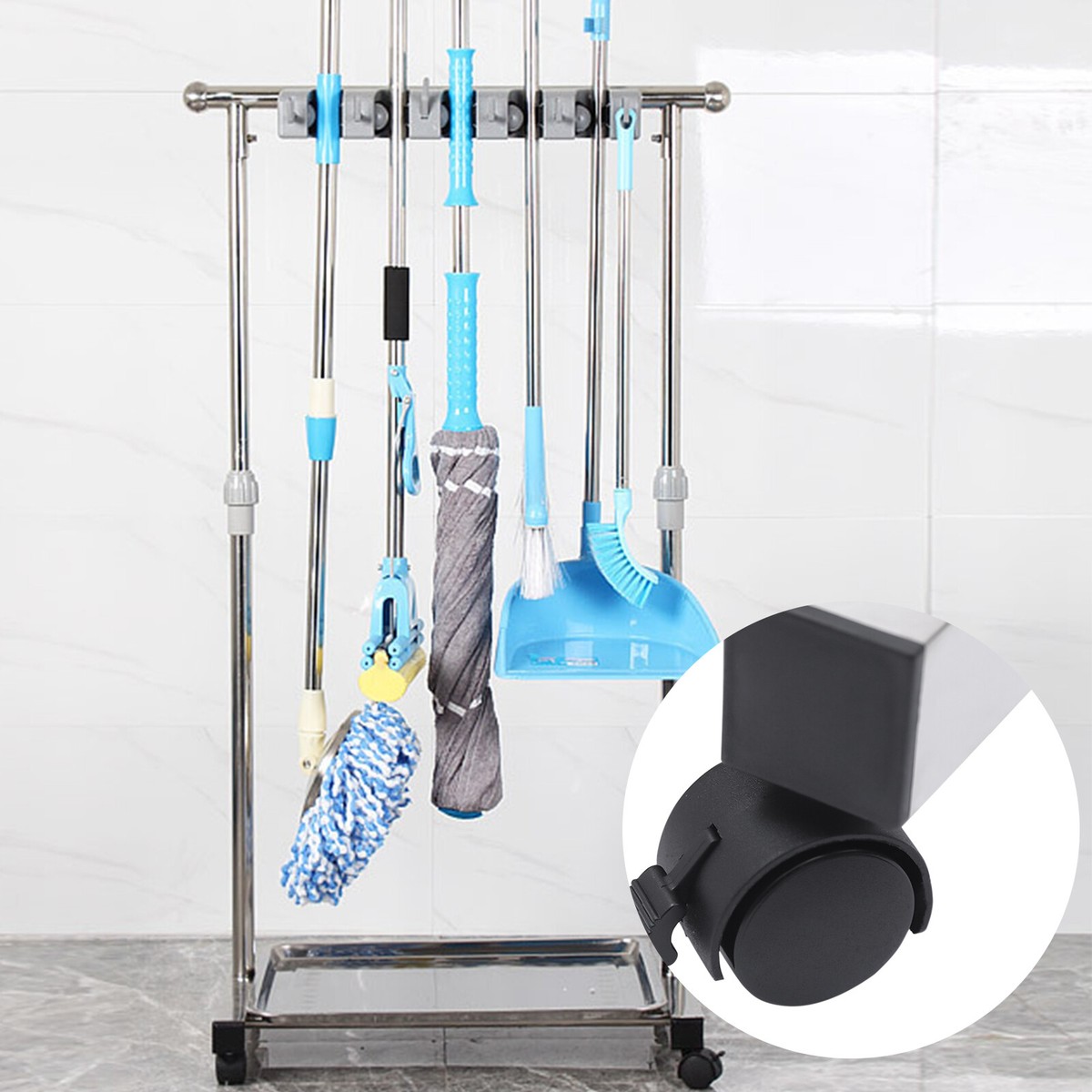 Mop Storage New Design Self Adhesive Vacuum Adsorption Mop And Broom