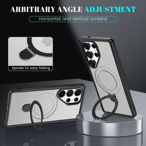 For Samsung Galaxy S25 Ultra S24 A06 A16 5G Magnetic Ring Stand Clear Case Cover - Picture 2 of 37