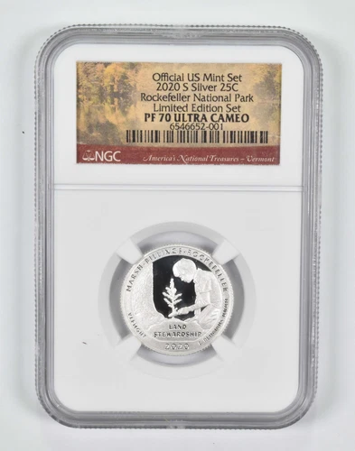 2020-S PF70 Silver Quarter Rockefeller National Park NGC Special Label