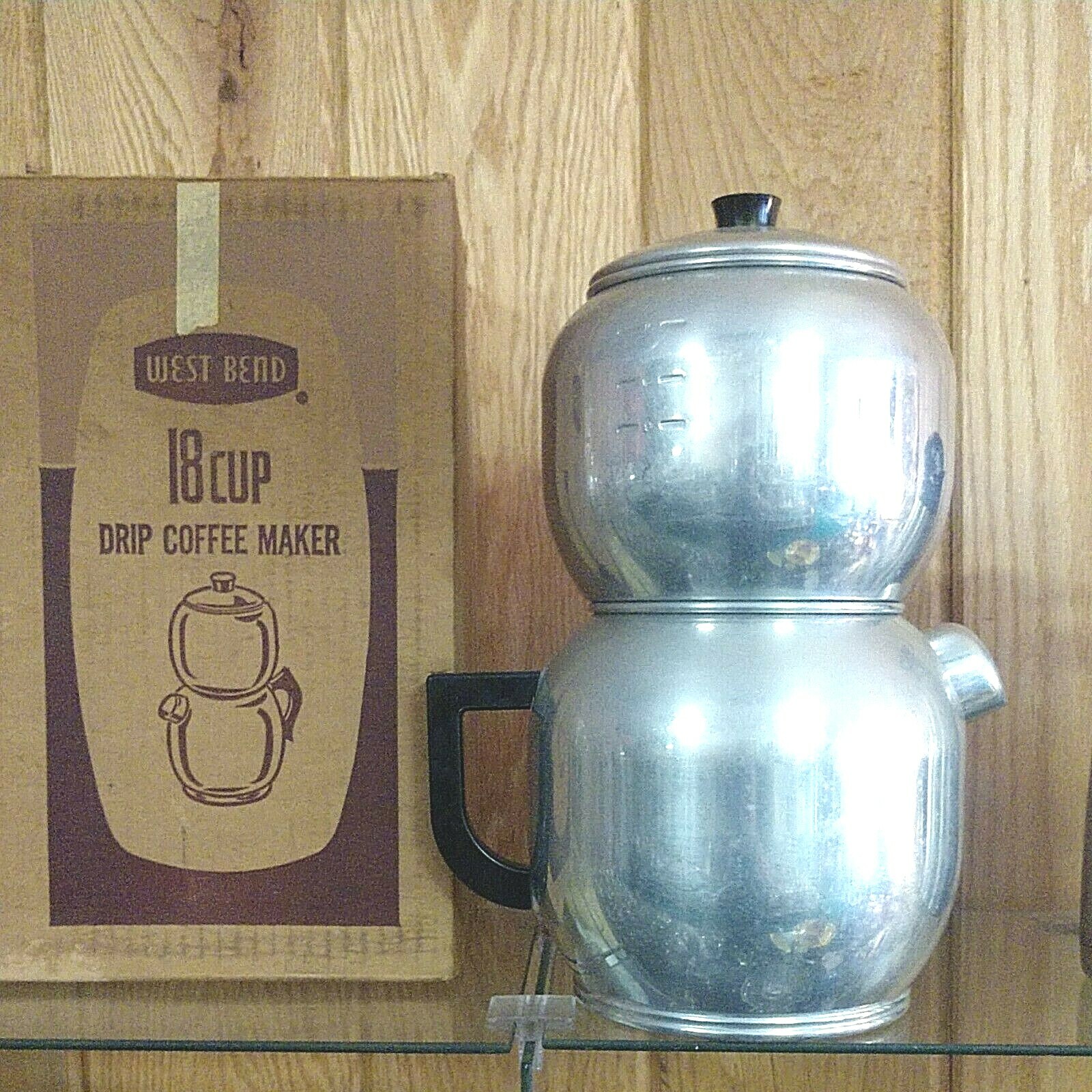 VINTAGE Aluminum West Bend 18 Cup Kwik Drip Coffee Tea Maker IN