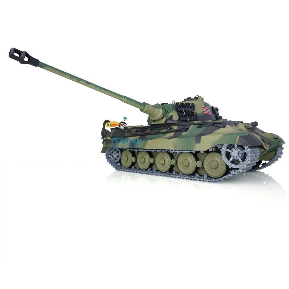 2.4G Henglong 1/16 7.0 King Tiger 3888A BB IR RTR RC Tank Metal Track Smog Sound - Image 2 of 4