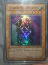 Yugioh CARD Gearfried The Iron Knight HOLOGRAPHIC PSV-101 1st Edition Super Rare