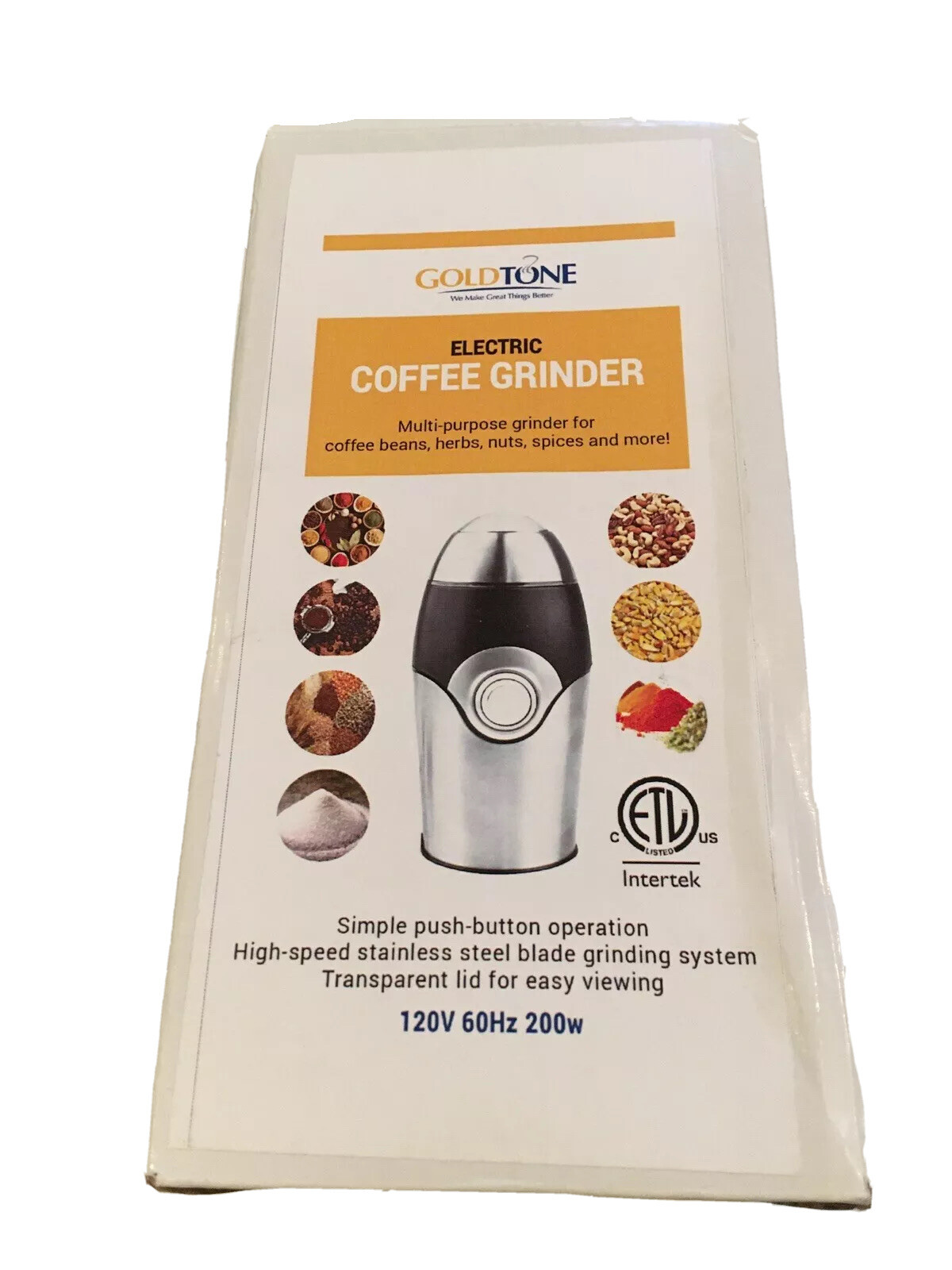 Electric Coffee Bean Grinder Stainless Steel Blades