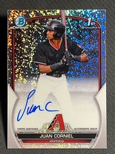 2023 Bowman Chrome 1st SPECKLE REFRACTOR PROSPECT ROOKIE AUTO Juan Corniel /299