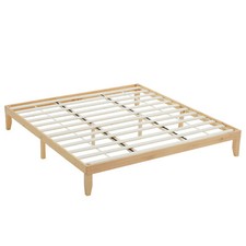 Twin Full Queen King Solid Wood Platform Bed Frame Strong Wood Slat Support