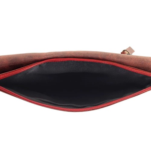 Bolso Myra #10666 Cartera "Occidental" Cuero Rojo Ruso 7.5"x4"~Ranuras para Tarjetas~Bolsillos - Imagen 5 de 5