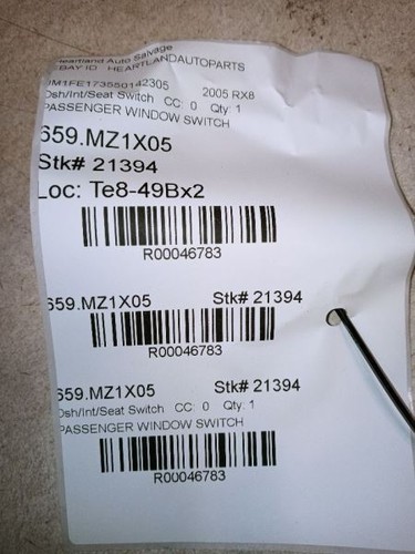 2005 MAZDA RX-8 PASSENGER RIGHT POWER WINDOW SWITCH OEM USED - Picture 8 of 8