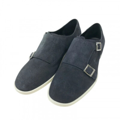 JIMMY CHOO Double Monk Straps Shoes in Navy [Size41/US8/VG