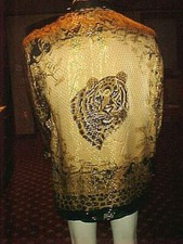 VINTAGE MENS GREEK METALLIC MULTICOLOR TIGER ANIMAL PRINT ON THE BACK SIZE LARGE