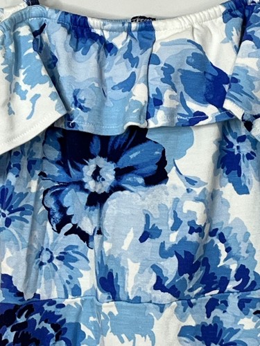 The Childrens Place Dress Girls Medium 7 8 Kids Blue Floral Casual Boho Ruffles - Picture 7 of 16