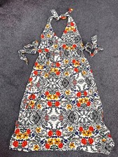 NEW FLORAL HALTER NECK  FESTIVAL MAXI DRESS SIZE 18