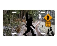 Sasquatch Crossing Aluminum Front License Plate Car Accessory Vanity Plate
