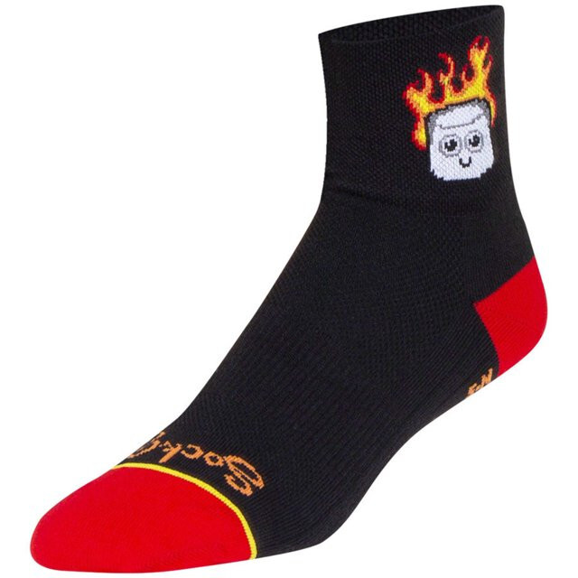 Socks - SockGuy - Burnt Out Black L/XL 3" Classic Cycling/Running NEW