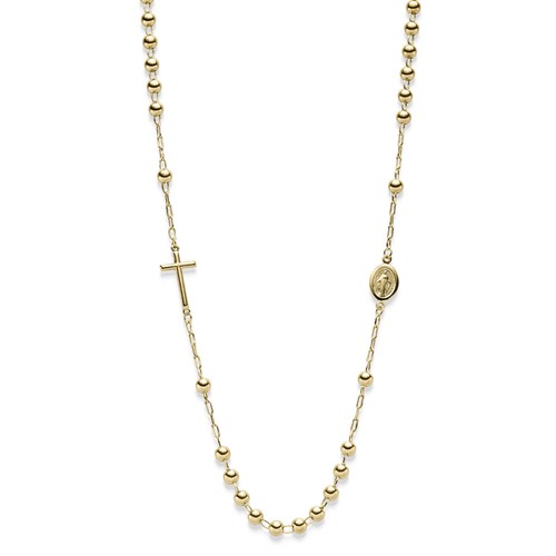 Collana In Oro Rosa 18k Con Pendente A Croce In Diamanti Neri E Punto Luce Con Diamante 50 Cm Ref Ngir3577rbnu 5647