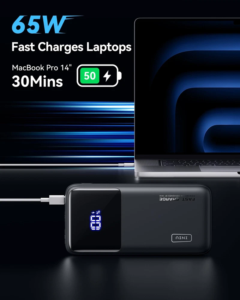 Power Bank, 20000mAh 65W USB C Laptop Portable Charger, PD QC Fast Charging 3... Power Bank, 20000mAh 65W USB C Laptop Portable Charger, PD QC Fast Charging 3...