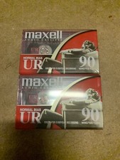 Lot of 2 New Sealed MAXELL UR 90 Minute Blank AUDIO CASSETTE TAPES Normal Bias