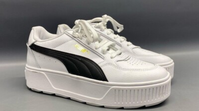 PUMA Women's White/Black Platform Sneakers Size 8 (387212-02)