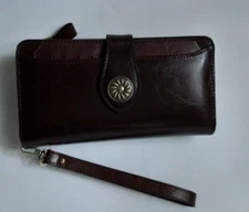 Travelambo Women's Large Capacity Leather Wallet Wristlet