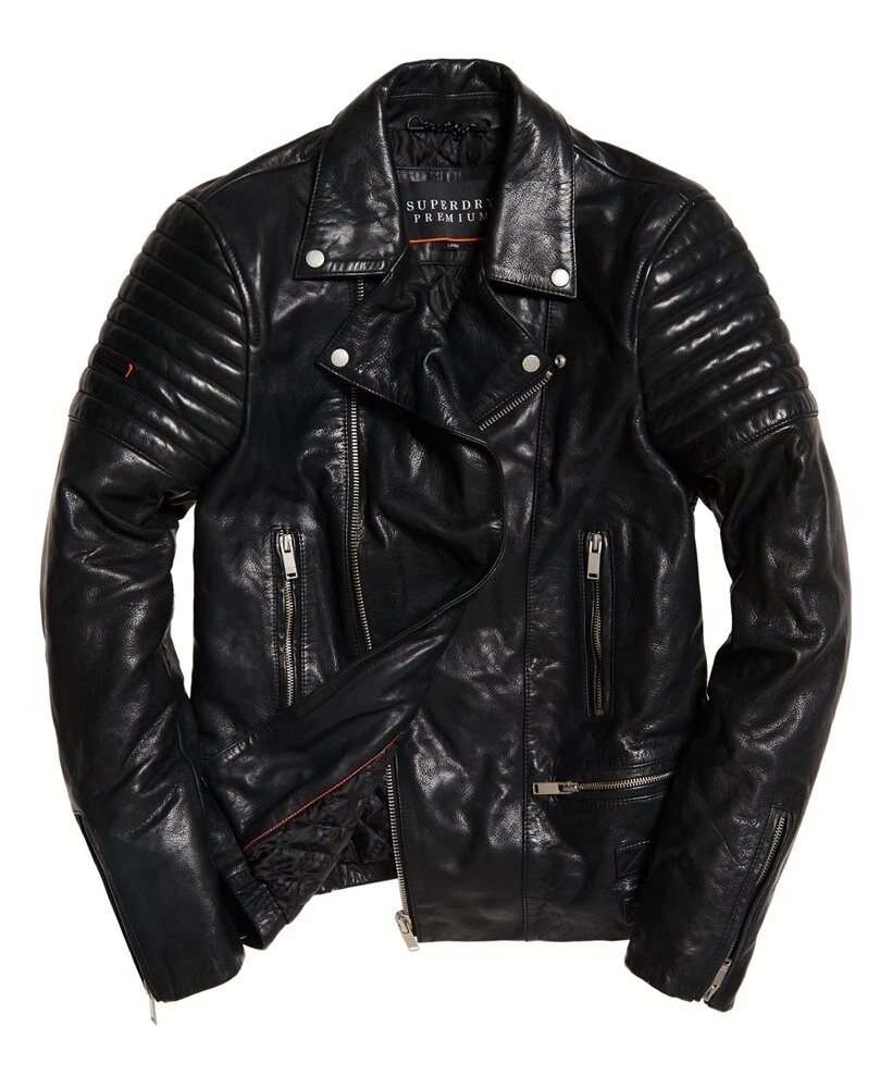 Superdry premium classic leather best sale jacket